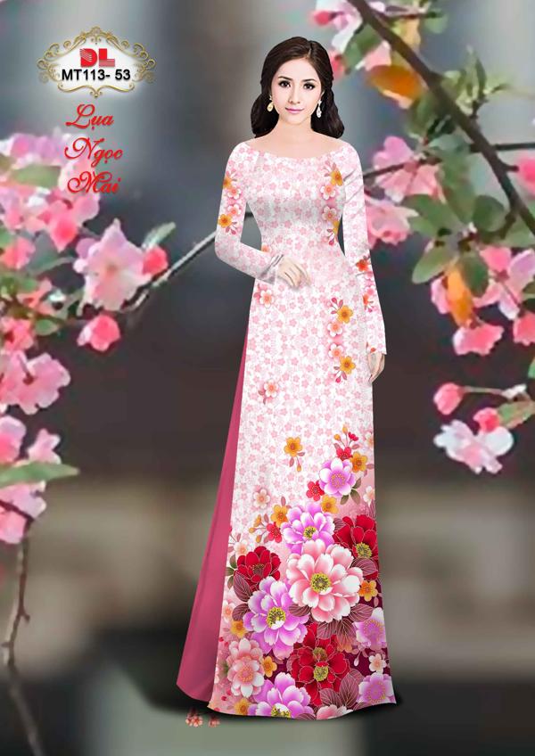 Vải Áo Dài Hoa In 3D AD MT113 23